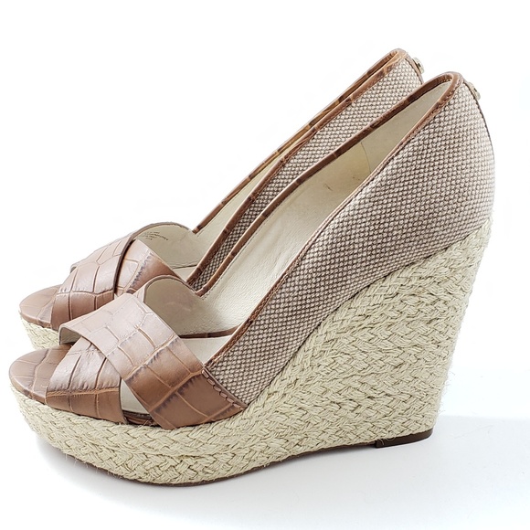 MICHAEL Michael Kors Shoes - MICHAEL Michael Kors Wedges Brown Leather + Tweed